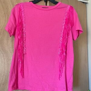 fringe pink top